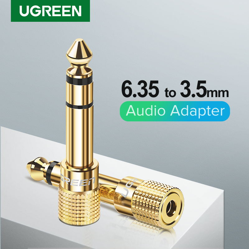 UGREEN 5 Pack 6.35mm (1/4 inch) Male to 3.5mm (1/8 inch) Female Stereo Audio Adapter Gold Plated - intl