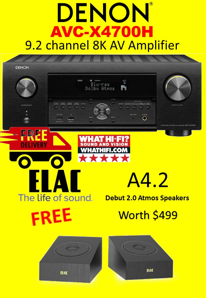 Denon AVC-X4700H FOC ELAC Atmos Speakers A4.2