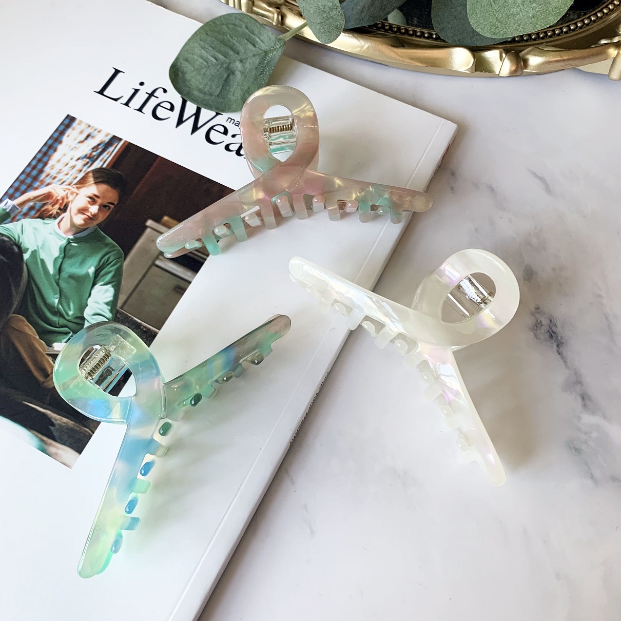 [SG | Premium & Tight] 10.5cm Super Smooth Acetate Fiber Big Hair Claw Hair Clip, Beautiful Hair Grip hair accessories for women Dress Up