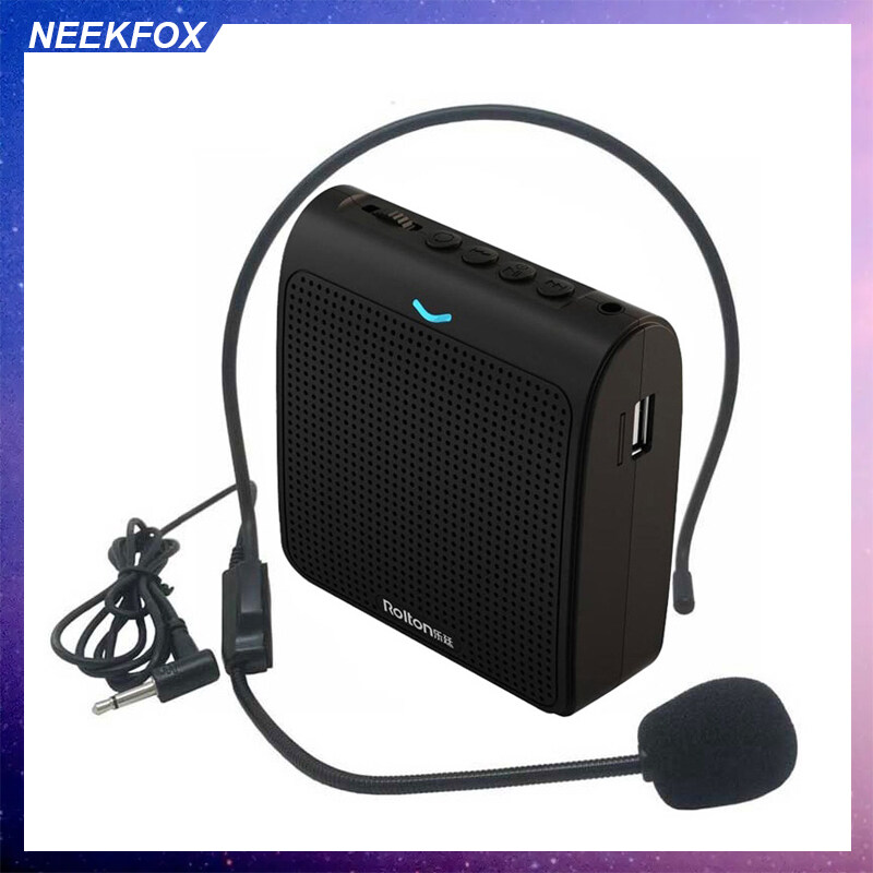 Rolton Portable Microphone Loud Speaker Mini Voice Amplifier With USB TF Card FM Radio For Teacher Tour Guide Promotion K100